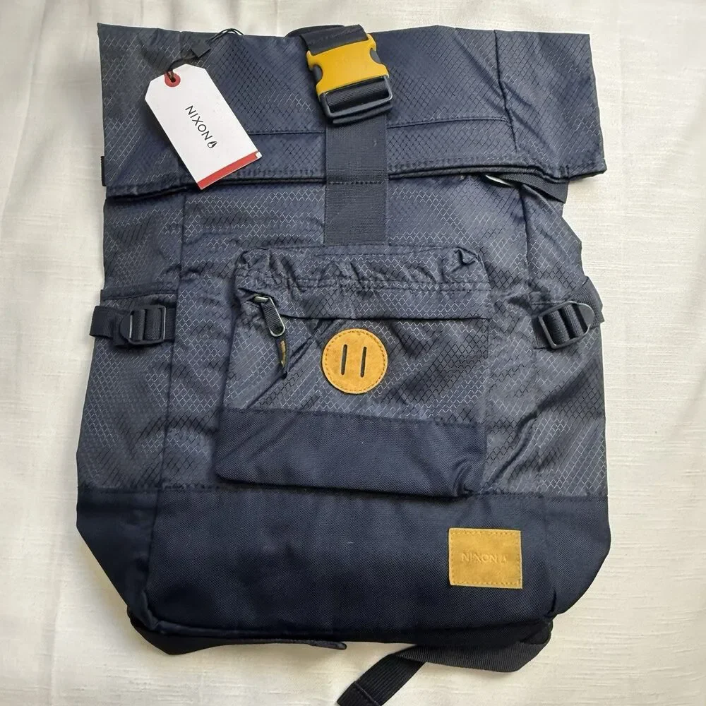 NIXON Swamis Rolltop Backpack In Navy New